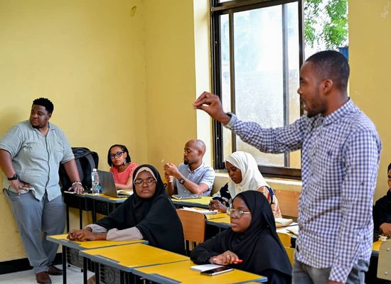 Participants taking part in a skills session