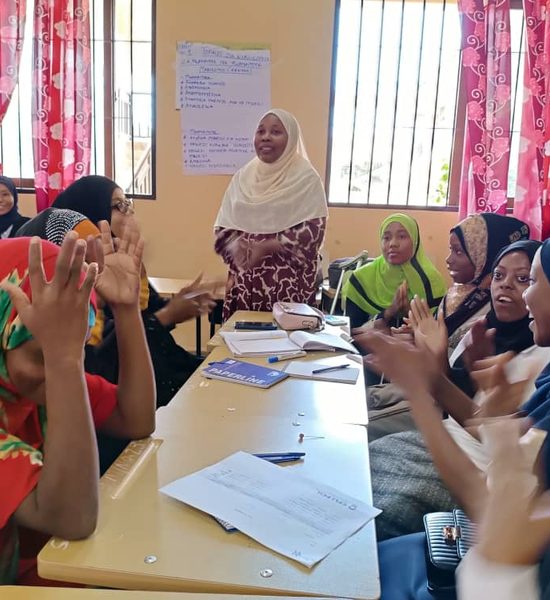 Young people taking part in a facilitated group discussion